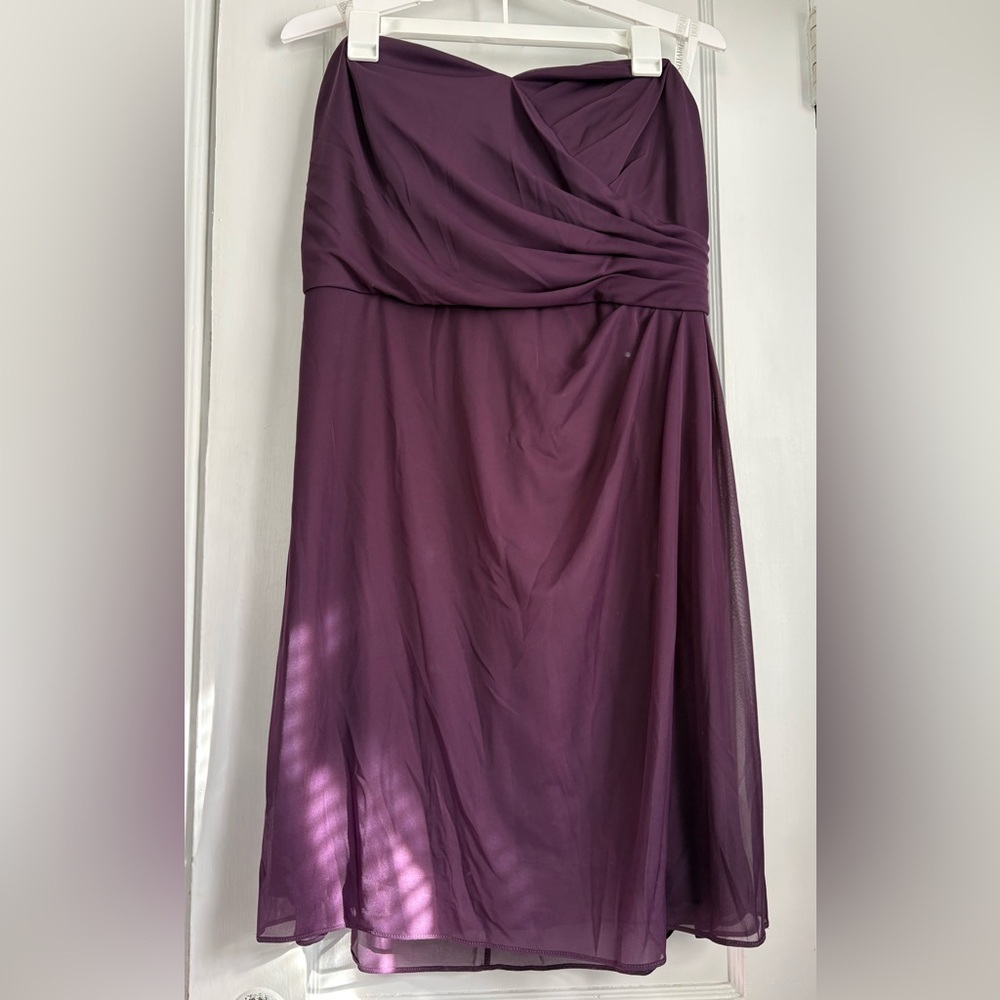David’s Bridal Strapless Sweetheart A-Line Evening Mini Dress Sz: 18